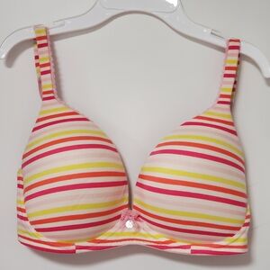 Victoria's Secret Striped Multicolor No Wire Bra 34D